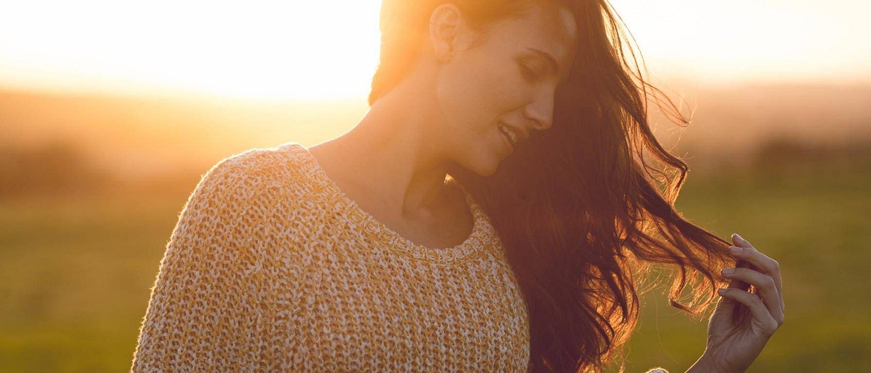 woman sunset