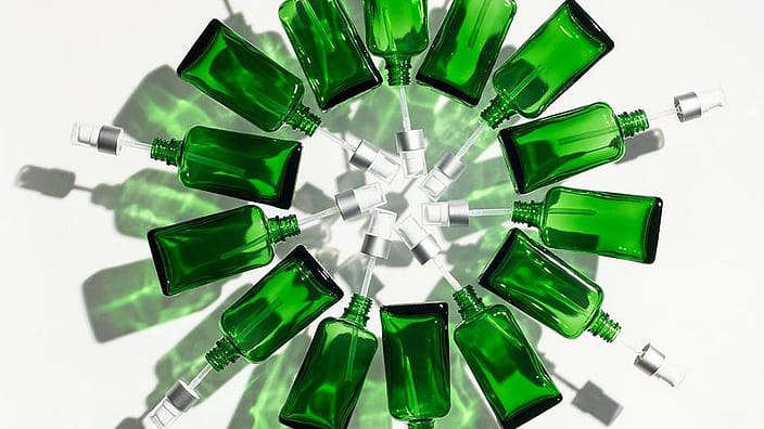 Gerecycled glas in Weleda verpakkingen